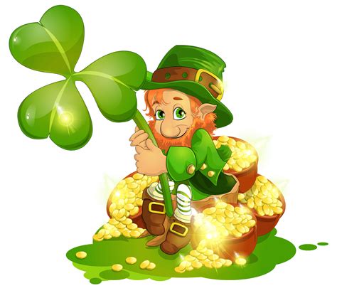 Saint Patricks Day Leprechaun Shamrock Lettering Clip Art Pot Of