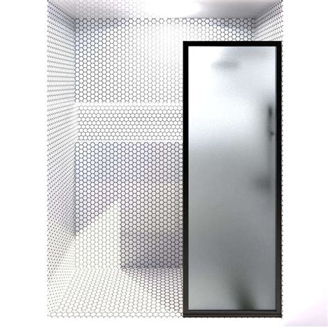 Gridscape GS3 Shower Screen In Black With SatinDeco Glass Shower