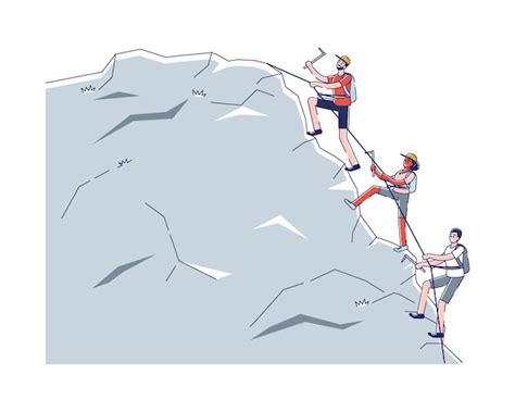 Premium Vector Alpinism And Activity Sport Characters Climb Up Mountain