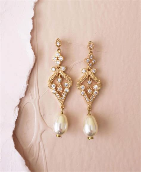 Chandelier Earrings Gold Wedding Crystal Bridal Earrings Gold Bridal