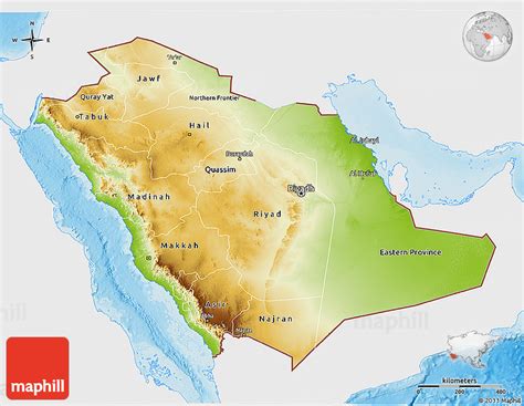 There is plenty to choose from. Physical 3D Map of Saudi Arabia, single color outside