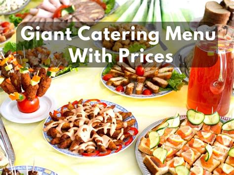 Giant Food Stores Catering Menu