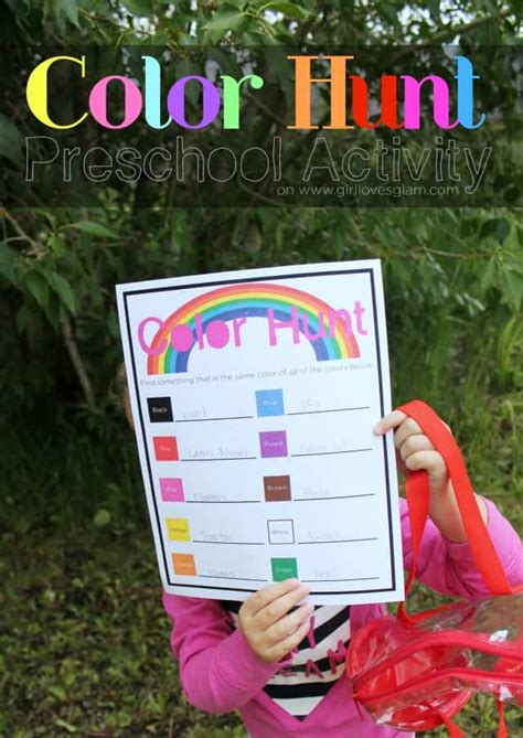 Color Hunt Outdoor Preschool Game Printable Girl Loves Glam