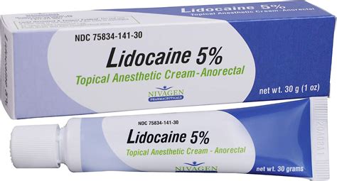 Nivagen Crema Anorrectal De Lidocaína Al 5 De Máxima