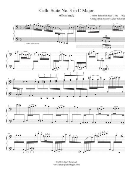 Bach Cello Suite No 3 In C Major Sheet Music Pdf Download