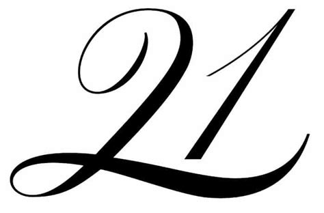 Free Printable Fancy Calligraphy Numbers Calligraphy Number 21