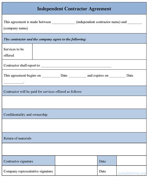 Printable Free Contractor Agreement Template Printable Templates Free