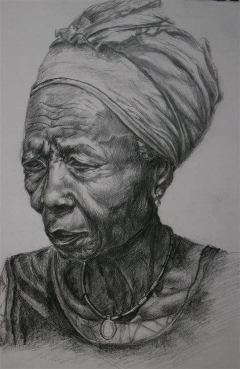 Old Black Woman By ~tadadaaamm Black Goddess Woman Drawing Black
