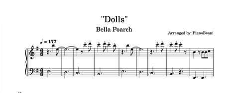 Bella Poarch Dolls Easy Piano Sheet Music