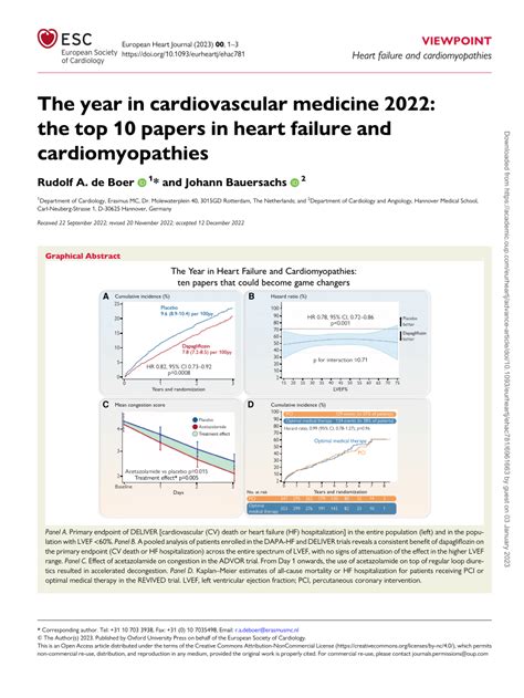 Pdf The Year In Cardiovascular Medicine 2022 The Top 10 Papers In
