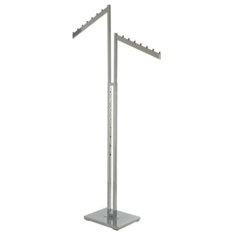 Chrome Clothes Rail Display Stand 2 Sloping Arms