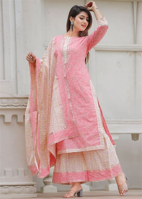 Pink Embroidered Palazzo Suit With Net Dupatta Atelier Yuwaciaojp