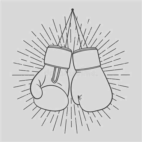 Vector Illustration Of Red Boxing Gloves Isolated Vintage Style