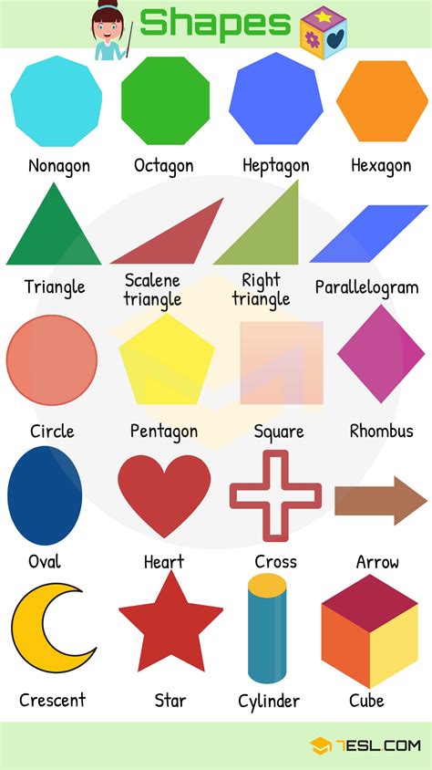Shapes And Colors Vocabulary In English Eslbuzz