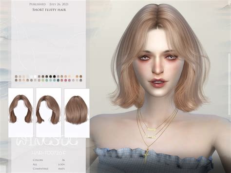 To0726 Short Fluffy Hair By Wingssims From Tsr • Sims 4 Downloads