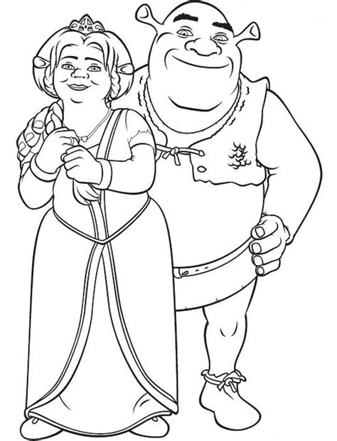 Fiona And Shrek And Donkey Coloring Pages Coloring Pages
