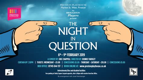 The Night In Question At Preston Playhouse Event Tickets From Ticketsource