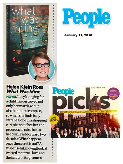 People Magazine Pick For Best Books 2016 Helen Klein Ross
