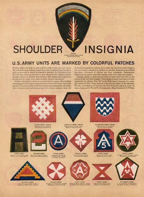 1944 Ww Ii Article Us Army Shoulder Insignia Division Theater