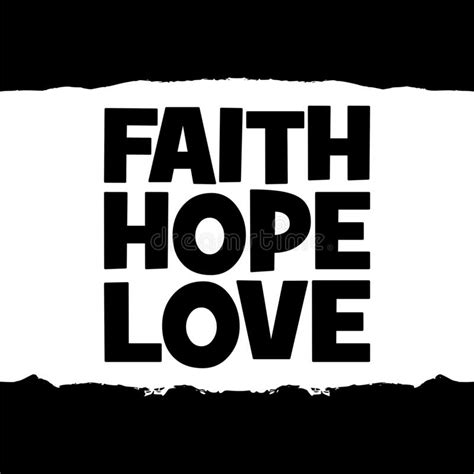 Faith Hope And Love Sign Isolated On Dark Background Stock Vector