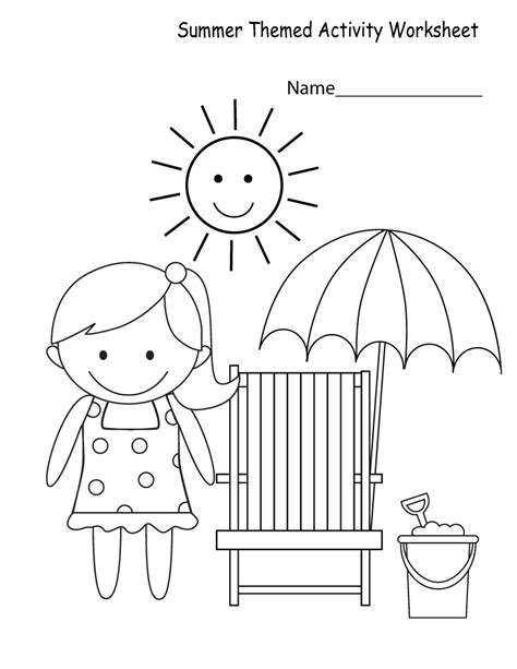 Summer Coloring Sheets Preschool Coloring Pages
