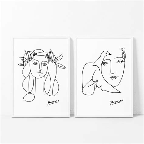 Picasso Art Print Set Head Of A Woman Sketch Picasso Poster Picasso