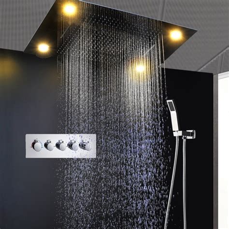 Luxurious Recessed Functions Showerhead Large Rainfall Massage Water