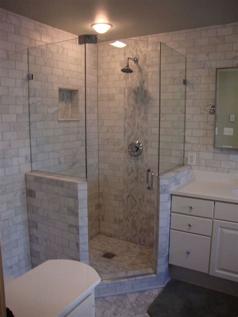 A shower stall rather than a full bath will give more space in the small bathroom. Glass Shower Doors Company serving Alexandria VA | Duchas ...