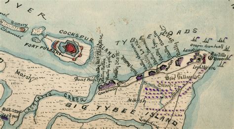Savannah Georgia Siege Of Fort Pulaski Battle Map Battle Archives