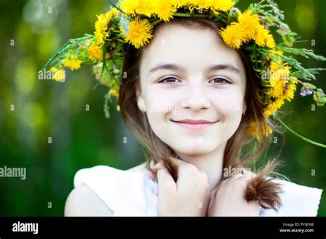 Beautiful Little Girl Outdoor Color Bouquet Flowers Bright Sunny