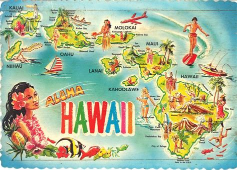 printable hawaii postcard image hula dancer vintage hawaii postcard clipart surfing instant