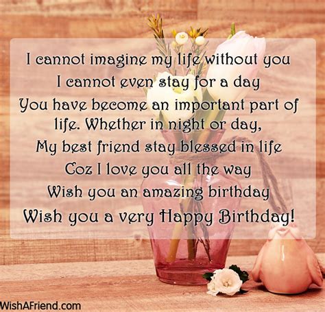 Sometimes a true friend can be closer. Best Friend Birthday Wishes