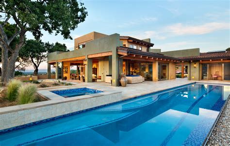 Most of the time i've had good customer service. Wallpaper design, Villa, pool, architecture, by Stoecker ...