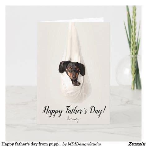 Dog Happy Fathers Day Custom Photo Card Happy Fathers