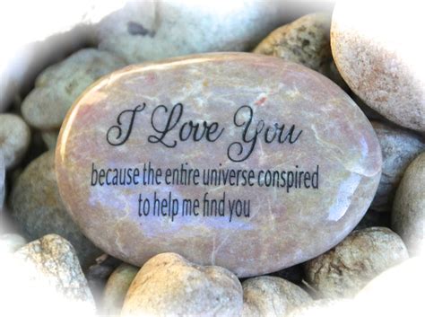 Inspirational Rock Engraved Word Rocks I Love You Because Etsy