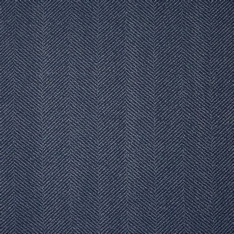 Indigo Blue Herringbone Made In Usa Upholstery Fabric By The Yard