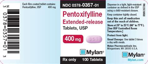 Pentoxifylline Fda Prescribing Information Side Effects And Uses