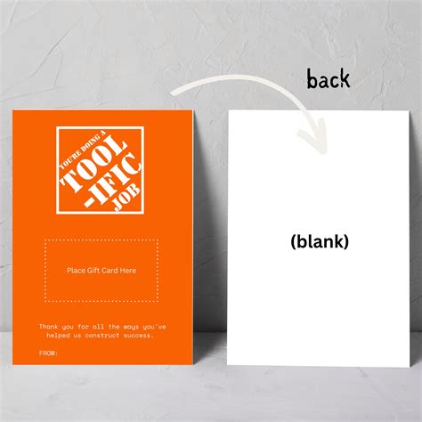 PRINTABLE Doing a Tool-ific Job Home Depot Gift Card Employee