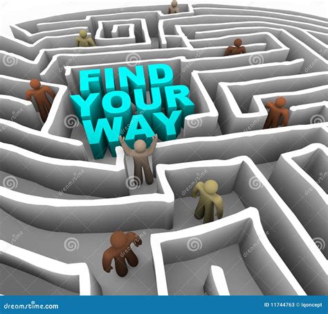 Find Your Way through a Maze Stock Illustration - Illustration of