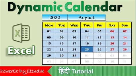 How To Create A Dynamic Calendar In Excel No Vba Youtube