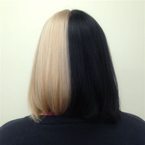Half And Half Black And White Hair Half Dyed Hair Hair Color For