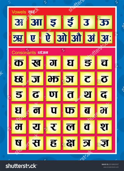 17 Hindi Alphabets Chart Images Stock Photos And Vectors Shutterstock