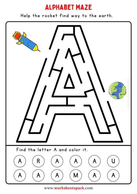 Alphabet Maze For Kindergarten Free Pdf Printable And Online
