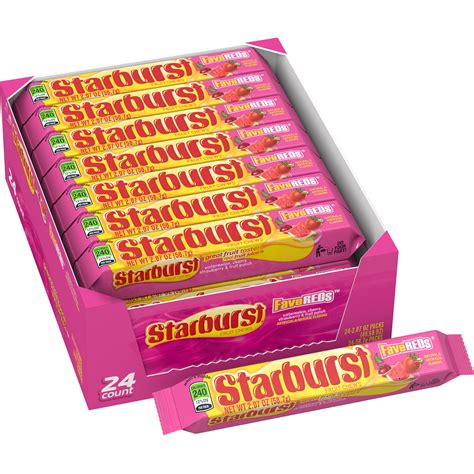 Starburst Favereds Fruit Chews Candy 207 Oz 24 Single Packs