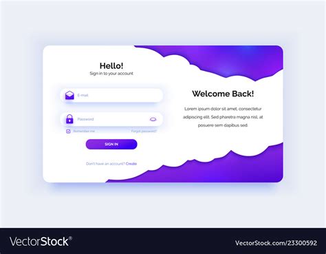 Login Page Purple Gradient Sign In Form Royalty Free Vector