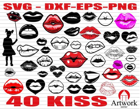 Kiss Svg File Lips Svg Kisses Svg Red Kiss Lips Kissing Etsy