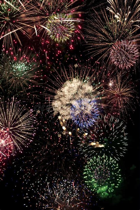 July 4th And New Years Eve Holiday Fireworks Display Stock Image