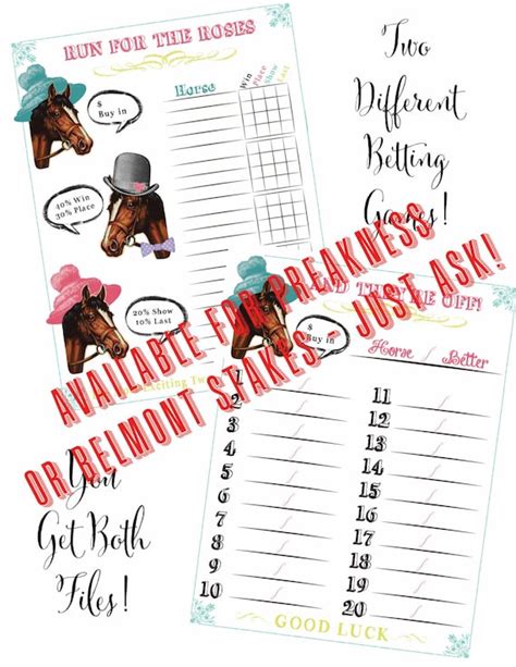 Kentucky Derby Party Printable Betting Sheets By Creationsbydeven