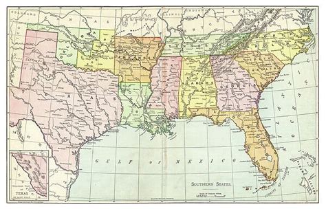 Map Of Southern States Usa 1895 Available As Framed Prints Photos