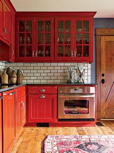 Explore these kitchen cabinet paint color combinations to freshen up your cooking space. Laundry Day | Red kitchen cabinets, Kitchen cabinet design ...